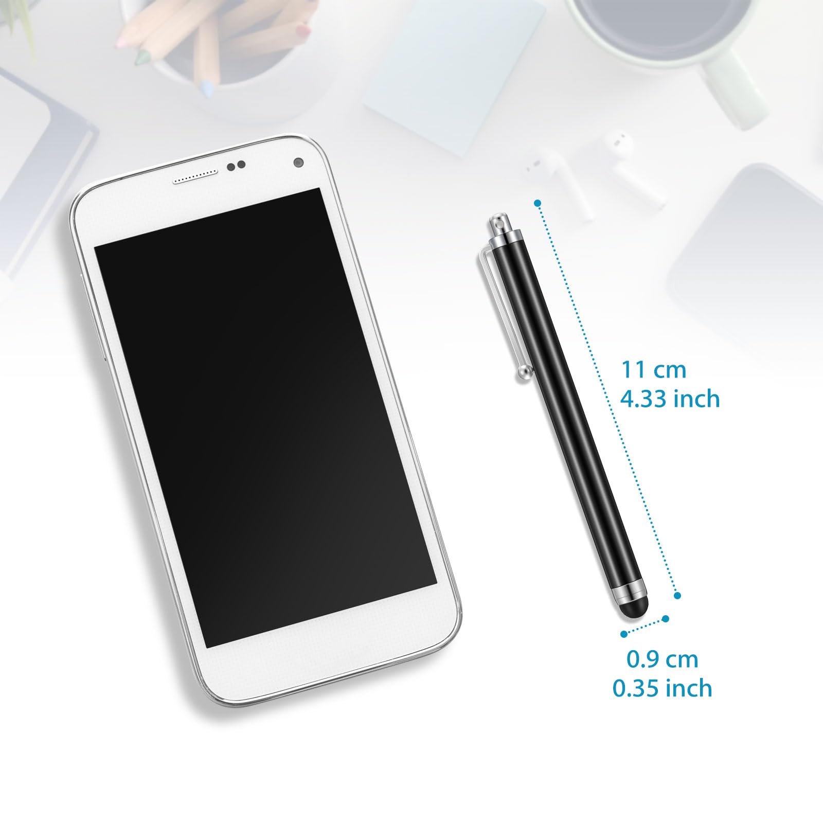 Set Penna Stylus di 100 Stilo Capacitivo Universale Compatibile con iPad, iPhone, Samsung, Tablet, La Maggior Parte dei Dispositivi con Touchscreen Capacitivo (Nero)