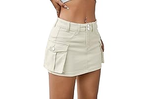 Button-Adorned Low-Rise Cargo Skirt: A Mini Marvel for Women