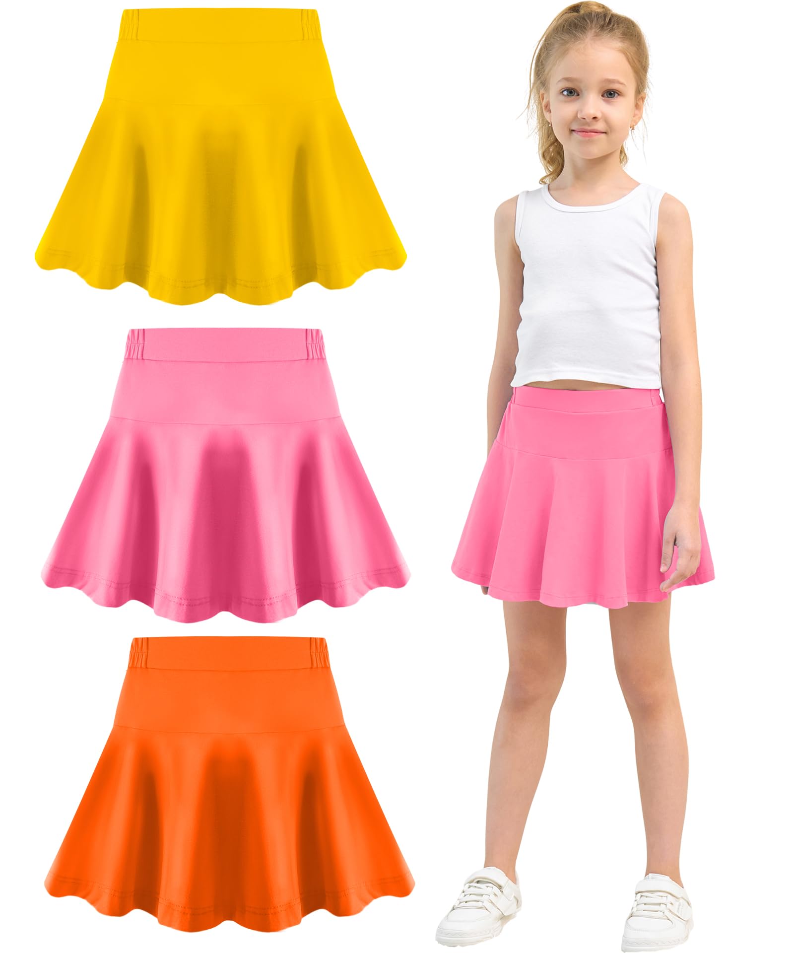 Toddler Skirt Little Girls Athletic Uniform Skorts Golf Outfit Cheer Tennis Skirts with Shorts