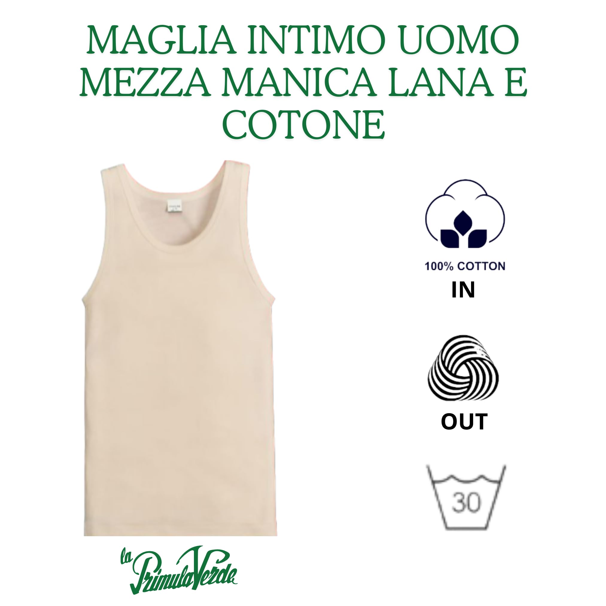 Camiseta de tirantes para hombre, ropa interior de hombro ancho, lana y algodón, camiseta térmica para hombre, camiseta térmica de hombre, fabricada en Italia