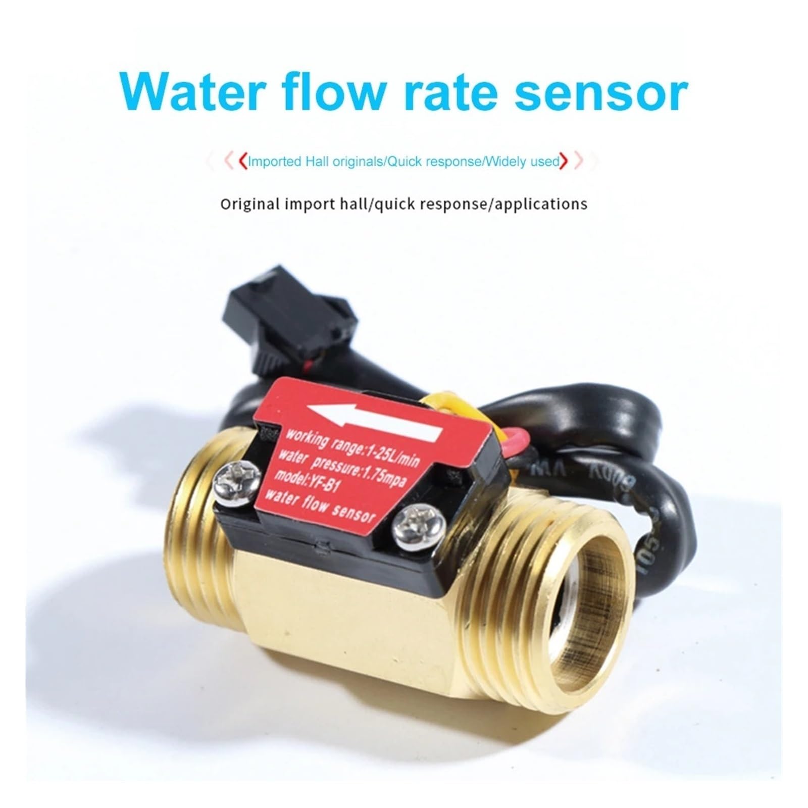 Medidor de caudal de agua, Medidor de flujo de turbina con interruptor de Sensor de flujo de agua G1/2 ", medidor de flujo de 1-25l/min for circulación de líquido de Control Industrial para agua, diés