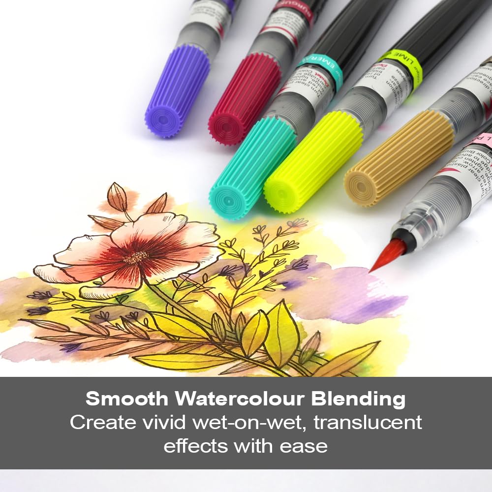 Pentel Colour Brush, nero, pennello inchiostro base acqua