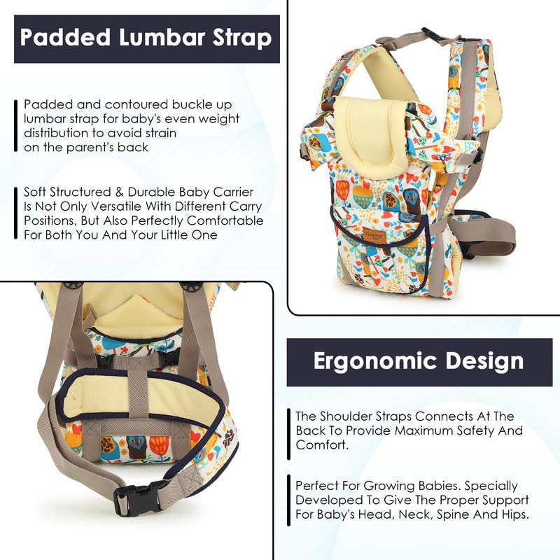 Image of Chinmay Kids Baby Carrier 4 in 1 Carry Bag Baby Carrier Cuddler Air Mash Fabric Baby Carrier, White