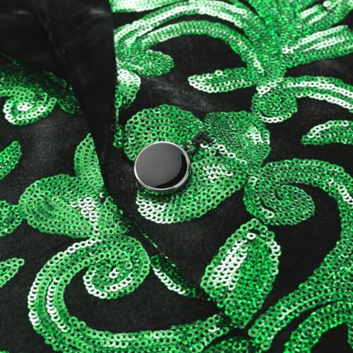 Iynnijoy Mens Velvet Sequins Blazer Shiny Sequin Tuxedo Suit Blazer Jacket for Party Wedding Banquet Prom4