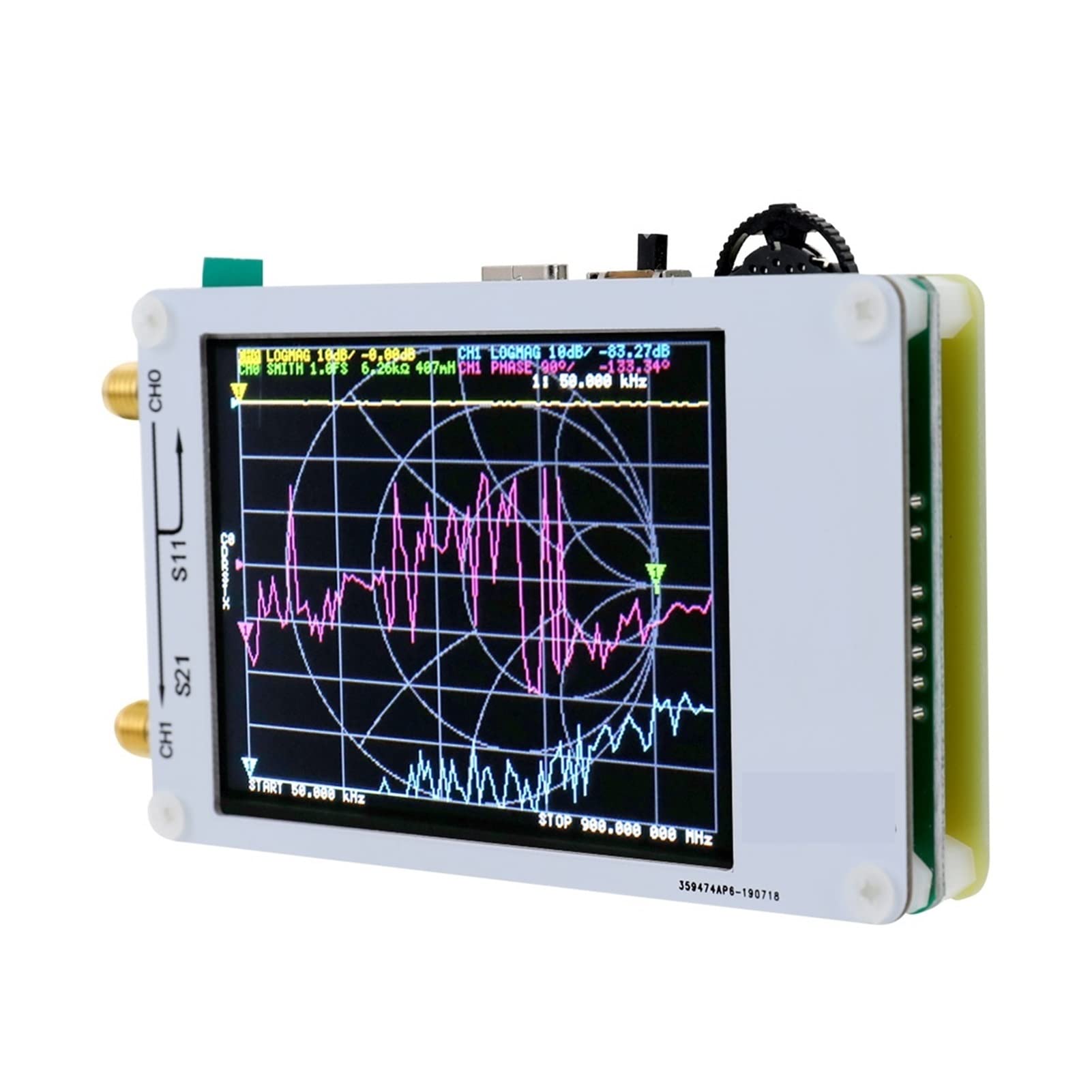 Vektor-Netzwerkanalysator 50 kHz-900MHz Digitalanzeige Touching Screen Shortwave MF HF VHF UHF Antennenanalysator stehende Wellen