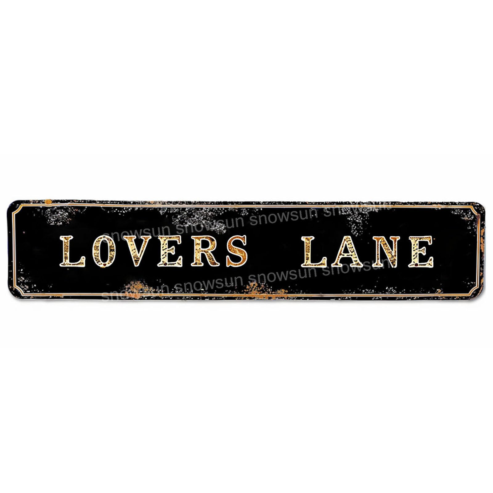DTHNKL Lovers Lane Vintage Metal Tin Sign 16x4 inch - Retro Decor for Home Bar Office Outdoor Garden Wall