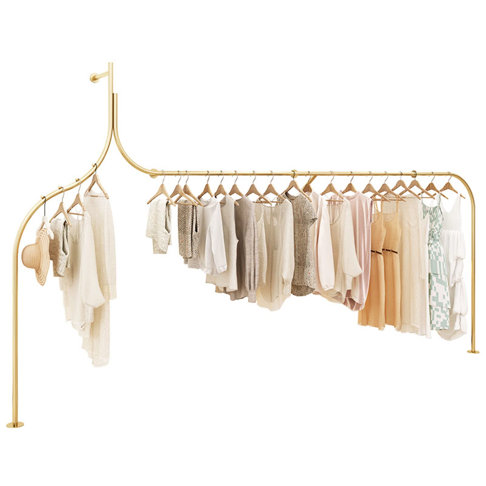 Cintres de rangement créatifs en or pour placard et dressing élégant