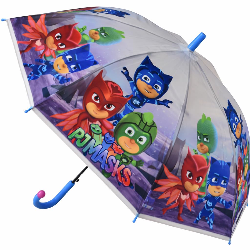 chaatewala PJ Masks Kids Umbrella – Clear Rain Umbrella for Boys & Girls, Lightweight Child Umbrella with Hook Handle, Cute Cartoon Design for Toddlers & Kids, Blue Cartoon Umbrellas for kid-picture-29