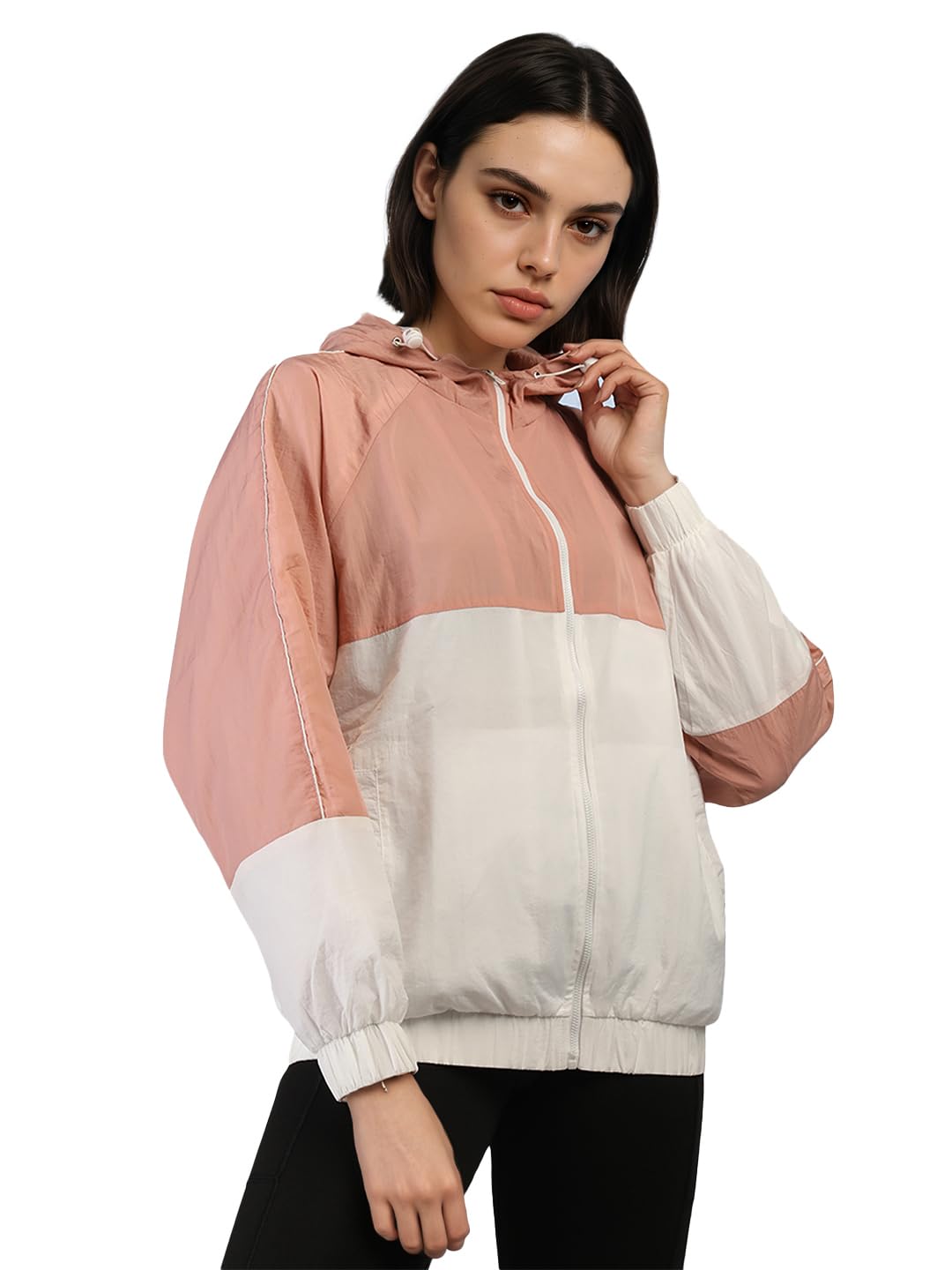 CHKOKKO Sunscreen Jacket for Women Hooded Zipper Sports Jacket | UV Protection | Sun Protective | Lightweight Water Resistant | Riding Biker | Outdoor Travel Gym Running
