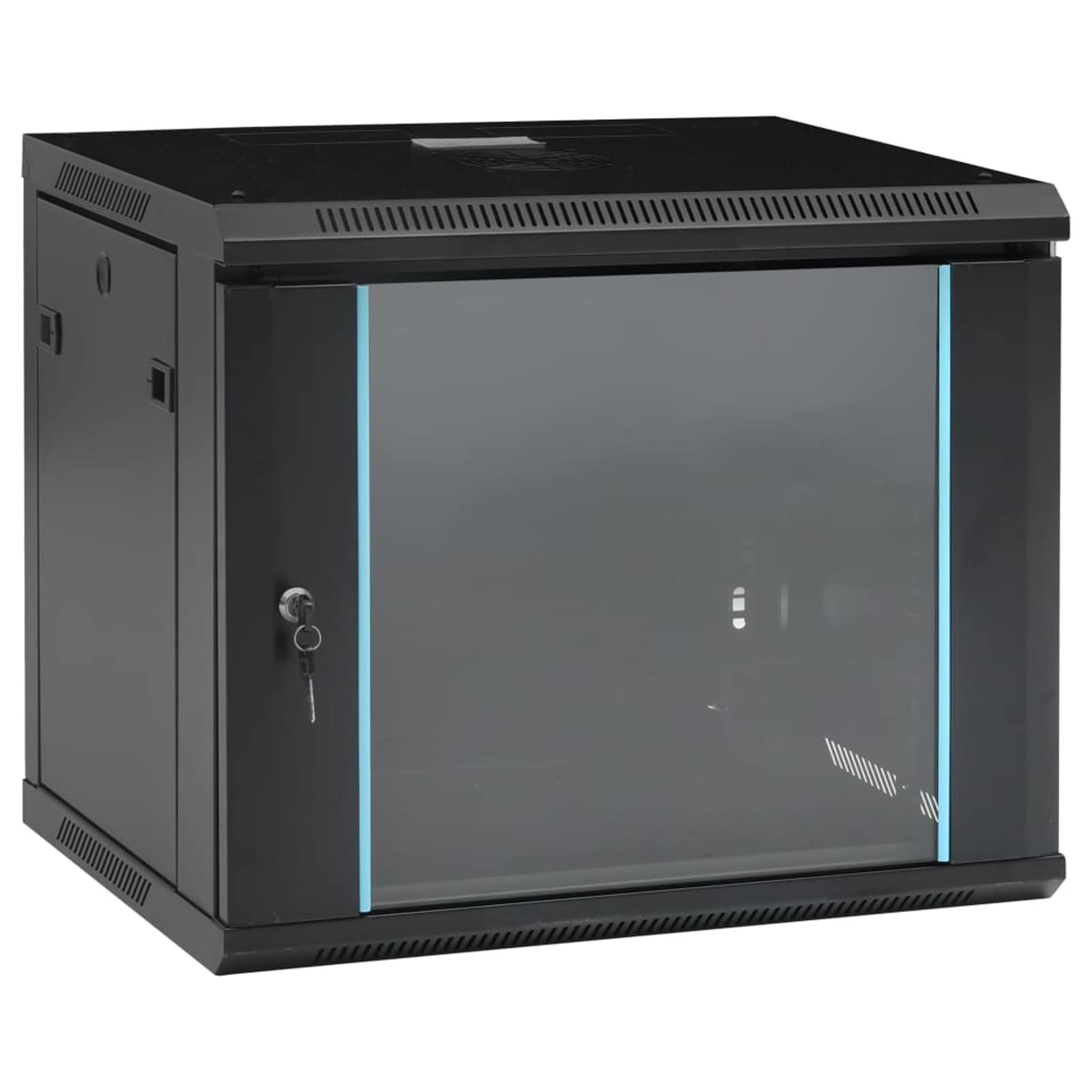 Chusui 9U Netzwerkschrank Wandmontage 19" IP20, Serverschrank, Patchpanel, Router Kasten, Netzwerk Schrank, Datenschrank, Schaltschrank, 600x450x510 mm