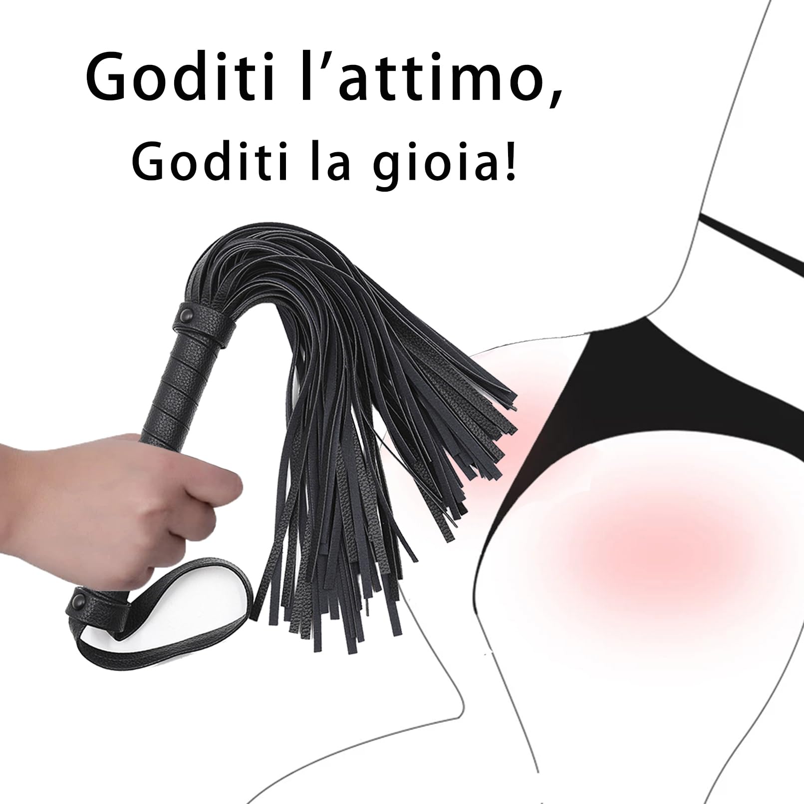 SM Frusta in Pelle Flirt Frusta BDSM Bondage Set Frusta Frusta Sessuale in Pelle PU Sculacciati per Sesso SM Giocattoli Sessuali Sculacciati Sex Toy per Coppie Flogger SM Giochi di Ruolo Nero