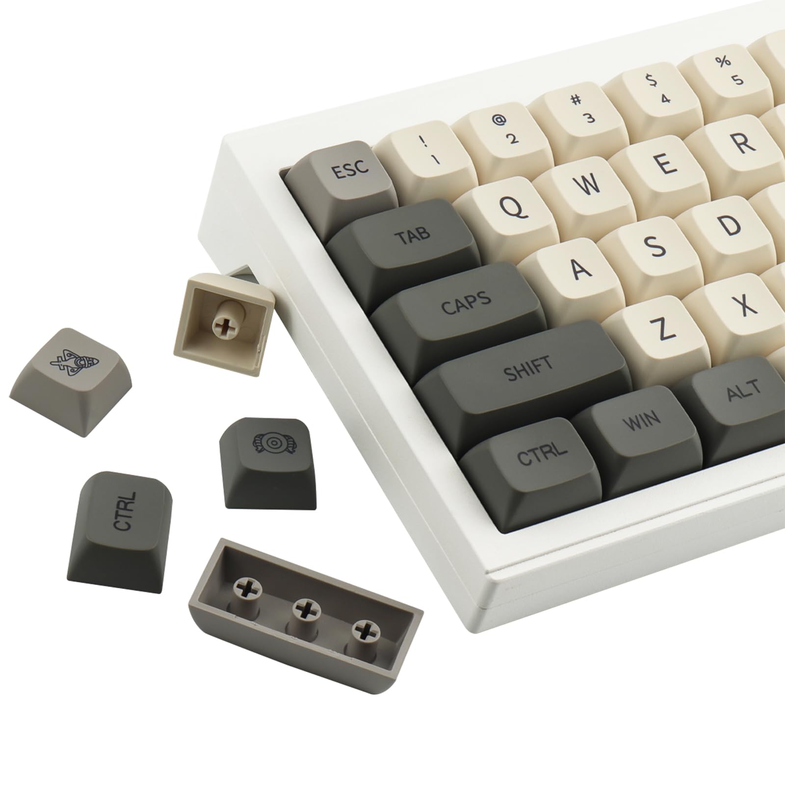 Amazon.com: Hyekit PBT Keycaps - XDA Profile, 124 Key Retro Grey