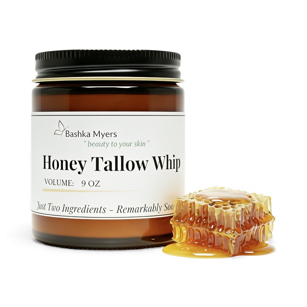 9 oz Honey Tallow Whip – 2-Ingredient Moisturizer | Grass-Fed & Grass-Finished Beef Tallow and Raw Organic Honey | Ultra-Nourishing Face & Body Cream | Handcrafted Natural Skincare