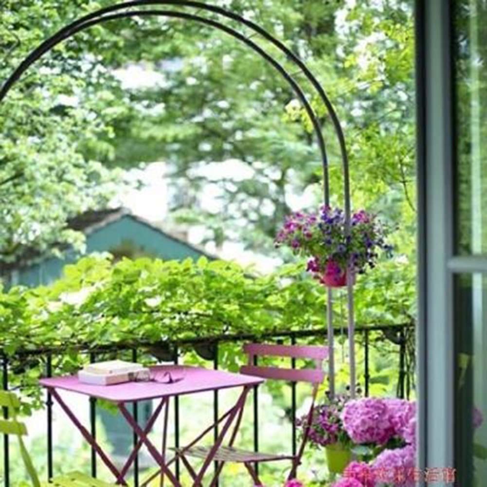 Arche de Jardin en métal pour Fleurs, Support à Roses, Arche Robuste pour Balcon ou allée, 220/300/180 x 230 cm