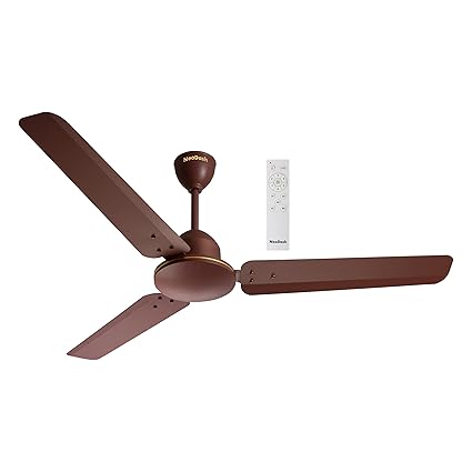 NeoDash EXA 1200mm Energy Saving BLDC 28W Ceiling Fan with Remote Control | BEE 5 Star Rated | Anti Rust | High Speed | 3 Year On-Site Warranty (Matte Brown)