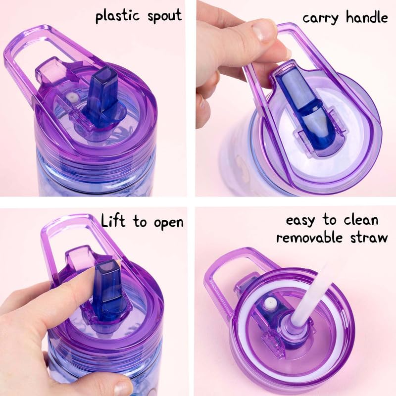 Disney Stitch Plastic Bottle with Straw BPA Free - 580 ml School Water Bottle for Girls 100% Leakproof Durable Drink Bottle for Girls - Image 2