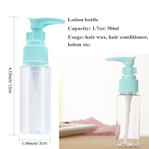 Miniatura 6 de Paquete de 12 botellas y tarros de artículos de tocador de tamaño de viaje, recipientes de viaje de plástico rígido portátiles aprobados por la TSA