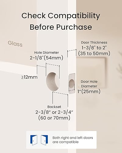 Miniatura 8 de DESLOC Cerradura de puerta de entrada sin llave C100 con teclado, cerradura inteligente para puerta delantera con 2 llaves, bloqueo automático,