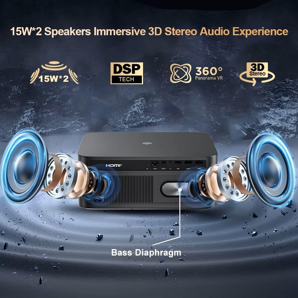 Projektor Full HD 3D 1080P TD98 WiFi6 LED 2K 4K Wideo Film Beamer TD98W Android Projektor PK DLP Kino domowe Beamer