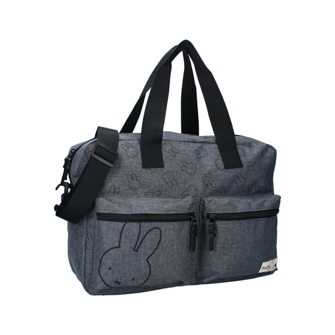 mybagstory - Wickeltasche mit großem Fassungsvermögen und Wickelunterlage, Motiv Miffy | Größe 40 cm und verstellbare Schultergurte.