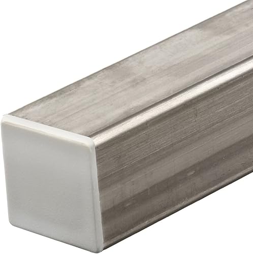 Miniatura 7 de Paquete de 12 tapones cuadrados de plástico blanco de 0.748 in (34 pulgadas), tapas de extremo de tubo cuadradas, tapa de extremo de poste de tubo