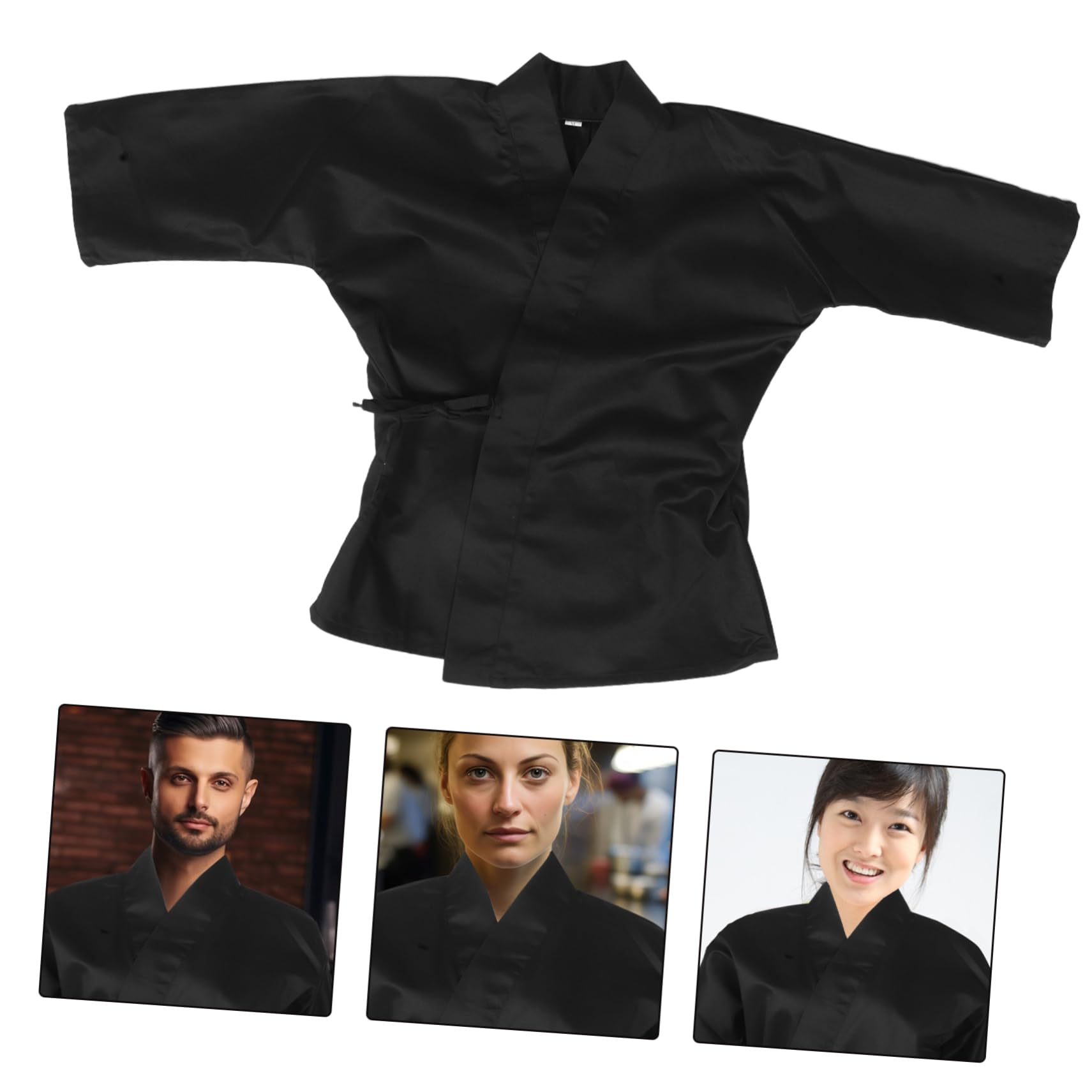 minkissy Ropa De Trabajo De Chef Japonesa Chaqueta Kimono Traje De Chef para Sushi Material Fresco para Bares De Sushi y Restaurantes Japoneses