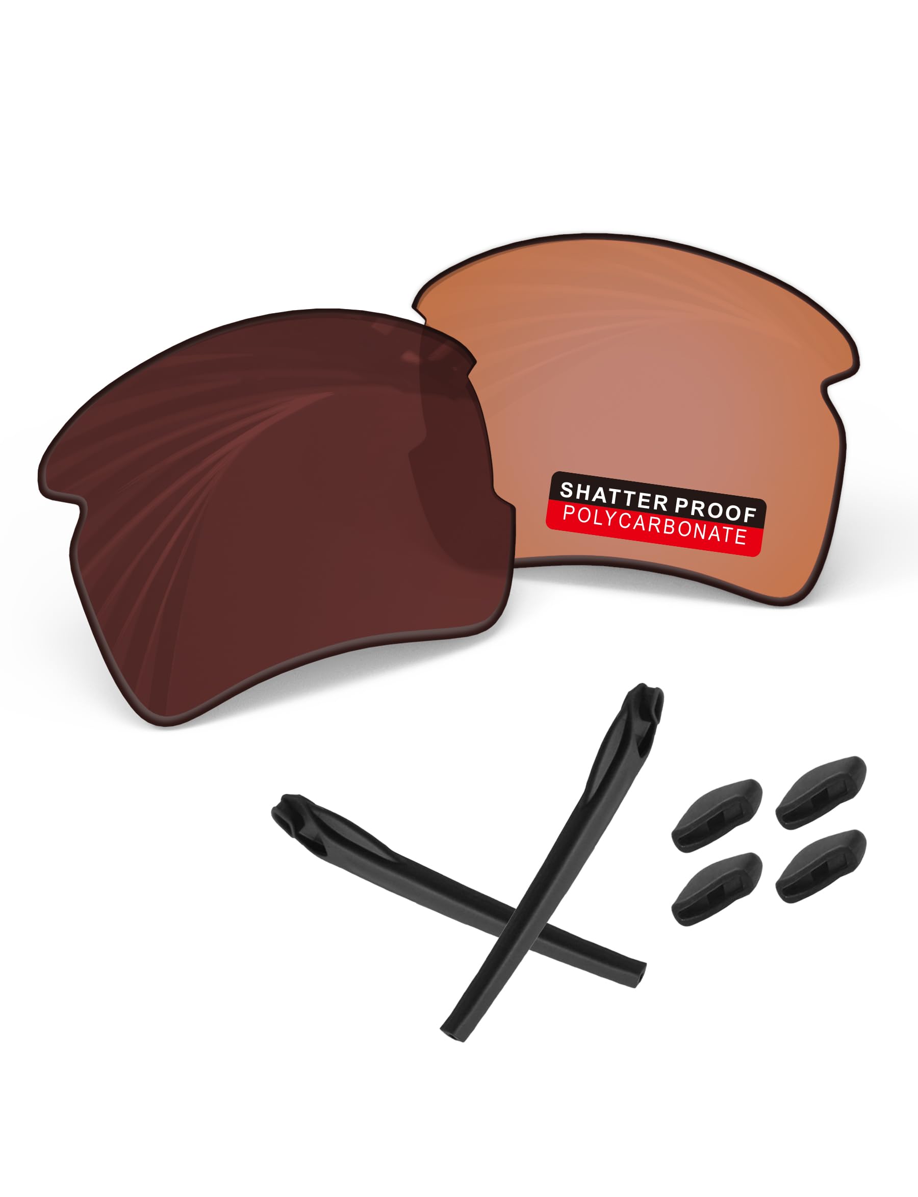 PRO+ Polycarbonate Replacement Lenses &amp; Rubber Kits for Oakley Flak 2.0 Series Sunglass