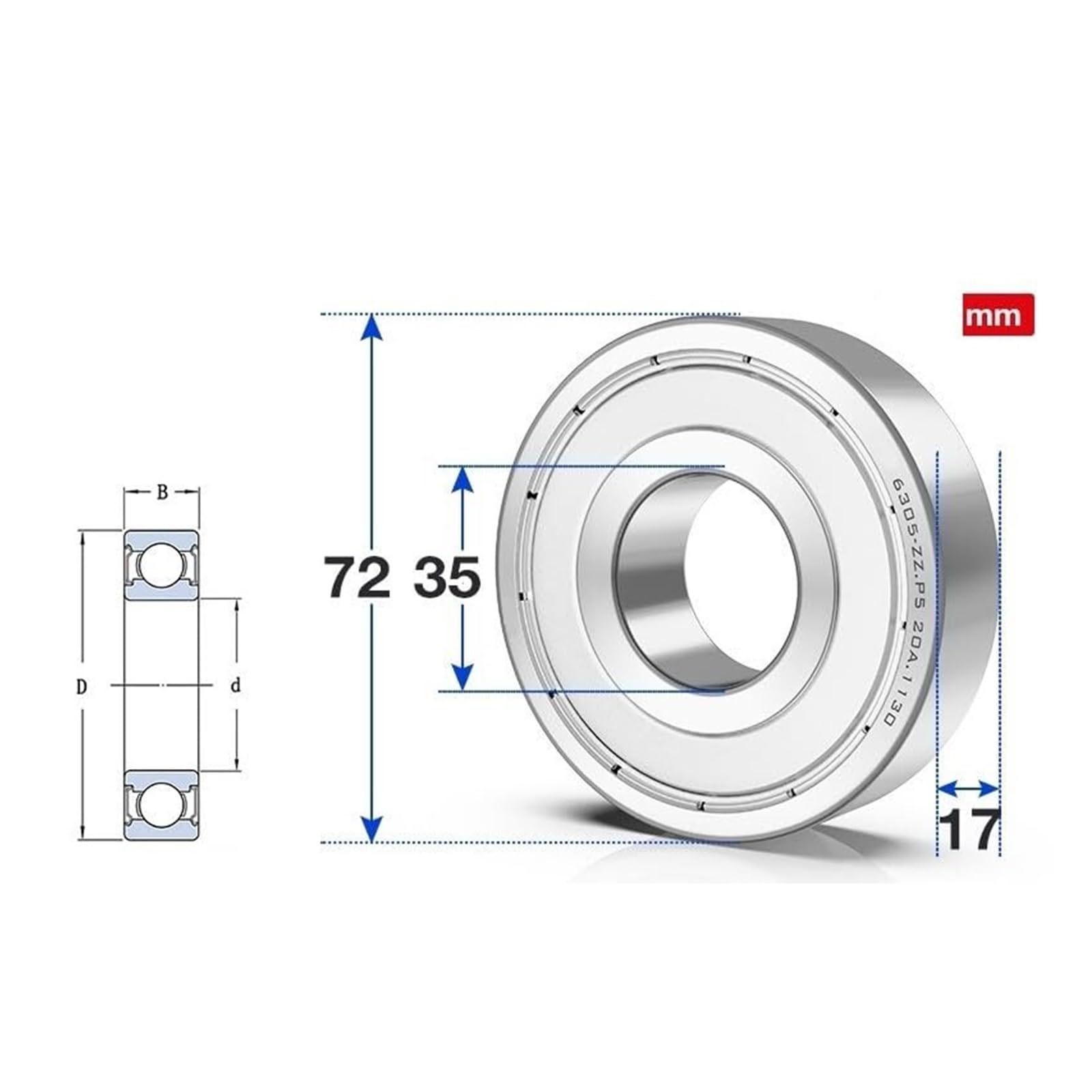 Aspectos, 1 rodamientos de bolas acero inoxidable 440 S6206/6207/6208/6209/6210/6211/6212/6213/6214/6215/6216/6217/6218 RS ZZ(S6207-ZZ 35x72x17mm)