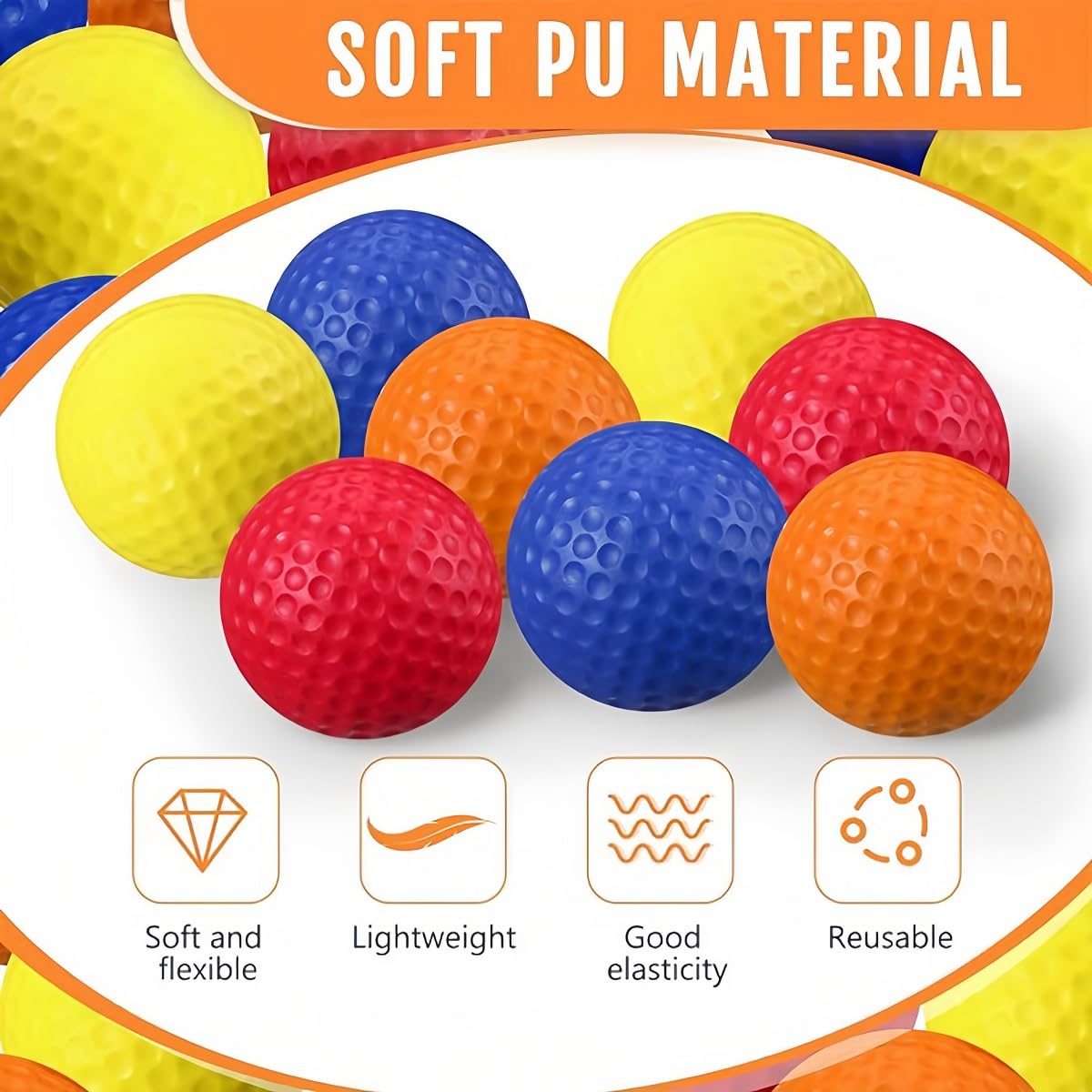 Kiuiom Piłki golfowe, kolorowe, miękkie piłki do golfa, piankowe, piłeczki do golfa, piłeczki do golfa, piłki do ćwiczeń, piankowe, dla kobiet, mężczyzn, dzieci, do użytku domowego, do użytku domowego