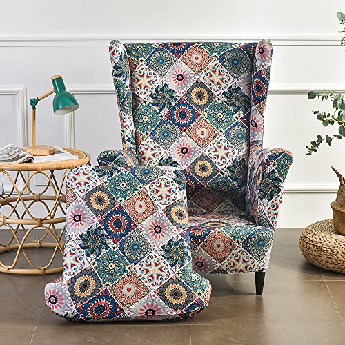Meigeh Wingback chair slipcovers armchair covers Printed wingback armchair cover wingback chair slipcovers for living room A curtain of dreams - Image 3