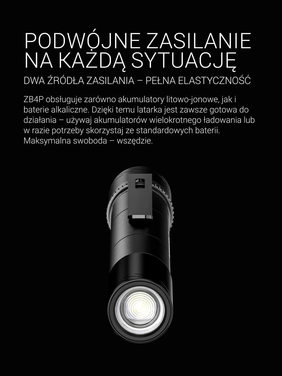 Zweibrüder ZB4P lampa długopisowa, latarka 400 lumenów – kompaktowa mini latarka LED z regulacją ostrości, Dual Functional Optic, ładowana przez USB-C, idealna na co dzień i outdoor