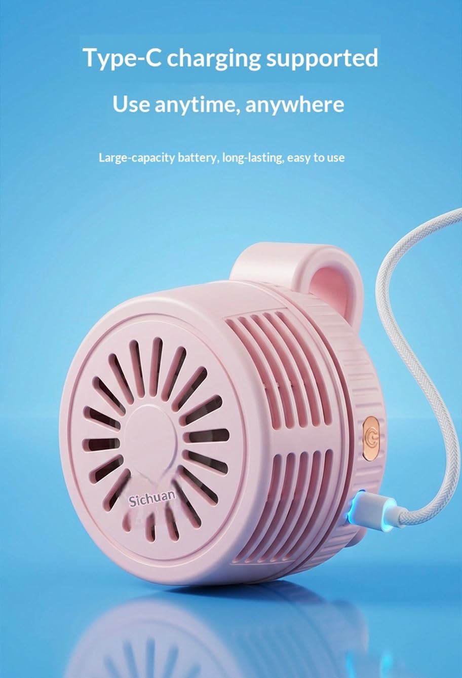 Flux d'air rotatif 360°, refroidissement pour randonnée, camping, pêche & activités