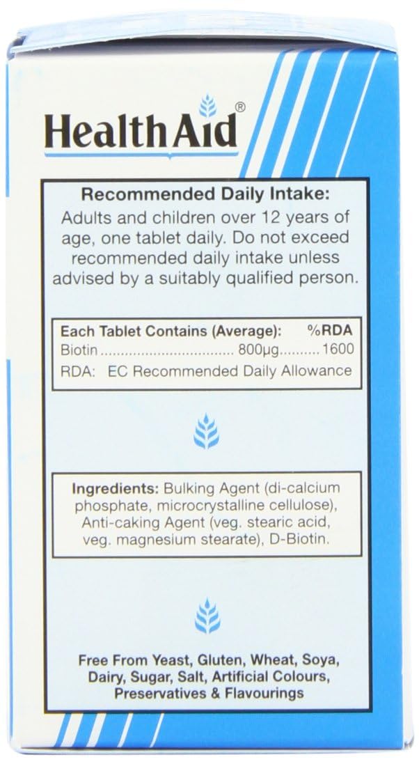 HealthAid Biotin 800g - 30 Tablets