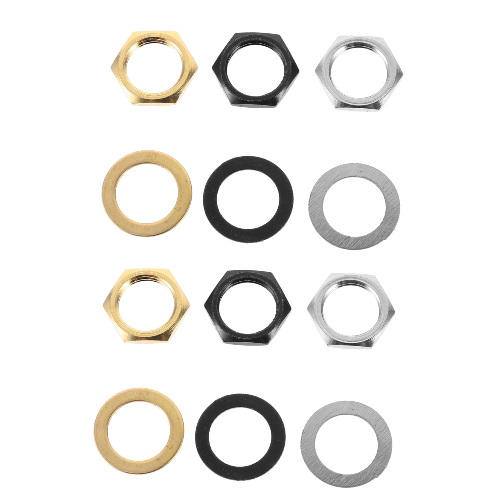 BESTonZON 9.36mm Guitar Nut Spacer for Electric Guitar Jack Socket Nut Socket Set Washers Pots Nuts