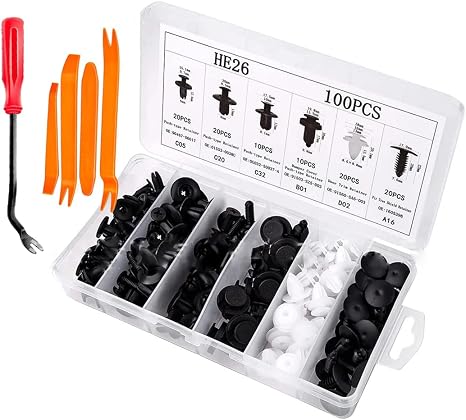 30 Rivetti In Plastica Per Auto – 4 Mm – Clip Fermo Pannelli Paraurti – Colore Nero - 4