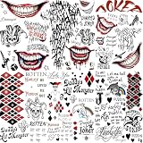 6 Sheets Halloween HQ Tattoos Hands, Damaged Temporary Tattoos For Men Women Adults, Fake Sticker Prisoner Face Tattoos Halloween Makeup Kit Party Cosplay Costume
