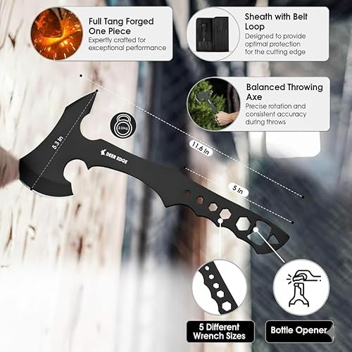 Miniatura 2 de Juego de hachas de lanzamiento, paquete de 3 hachas de lanzamiento equilibradas para práctica de objetivo, recreación al aire libre y competencia,