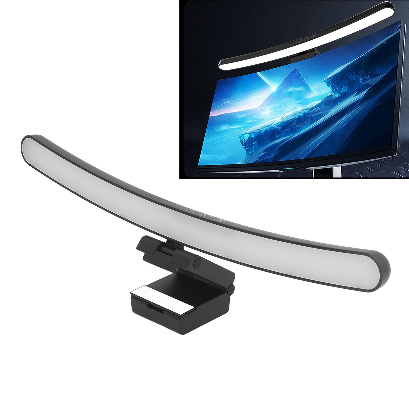 Barre Lumineuse de Moniteur avec Télécommande, Gradation Continue Tactile de 2950K à 6100K, Lampe de Moniteur, Lampe D'écran LED Alimentée par USB pour Le Travail et Le Bureau