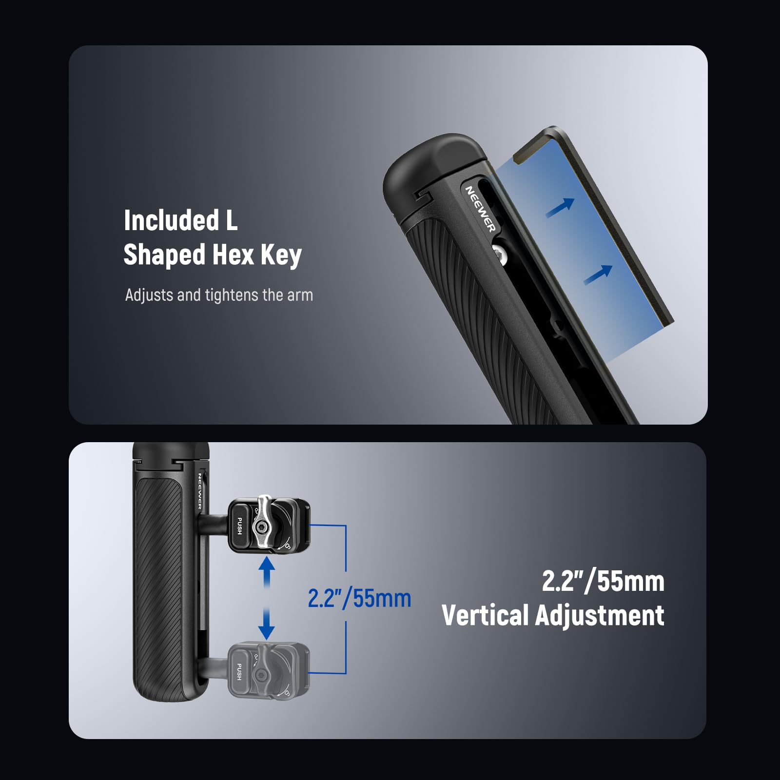 NEEWER Support de Téléphone Portable PA082 S25 Ultra avec 2 poignées, Adaptateur de Filtre 67mm,Plaque arrière d'objectif 17mm, Adaptateur de Monture en T, Compatible avec Samsung Galaxy S25 Ultra