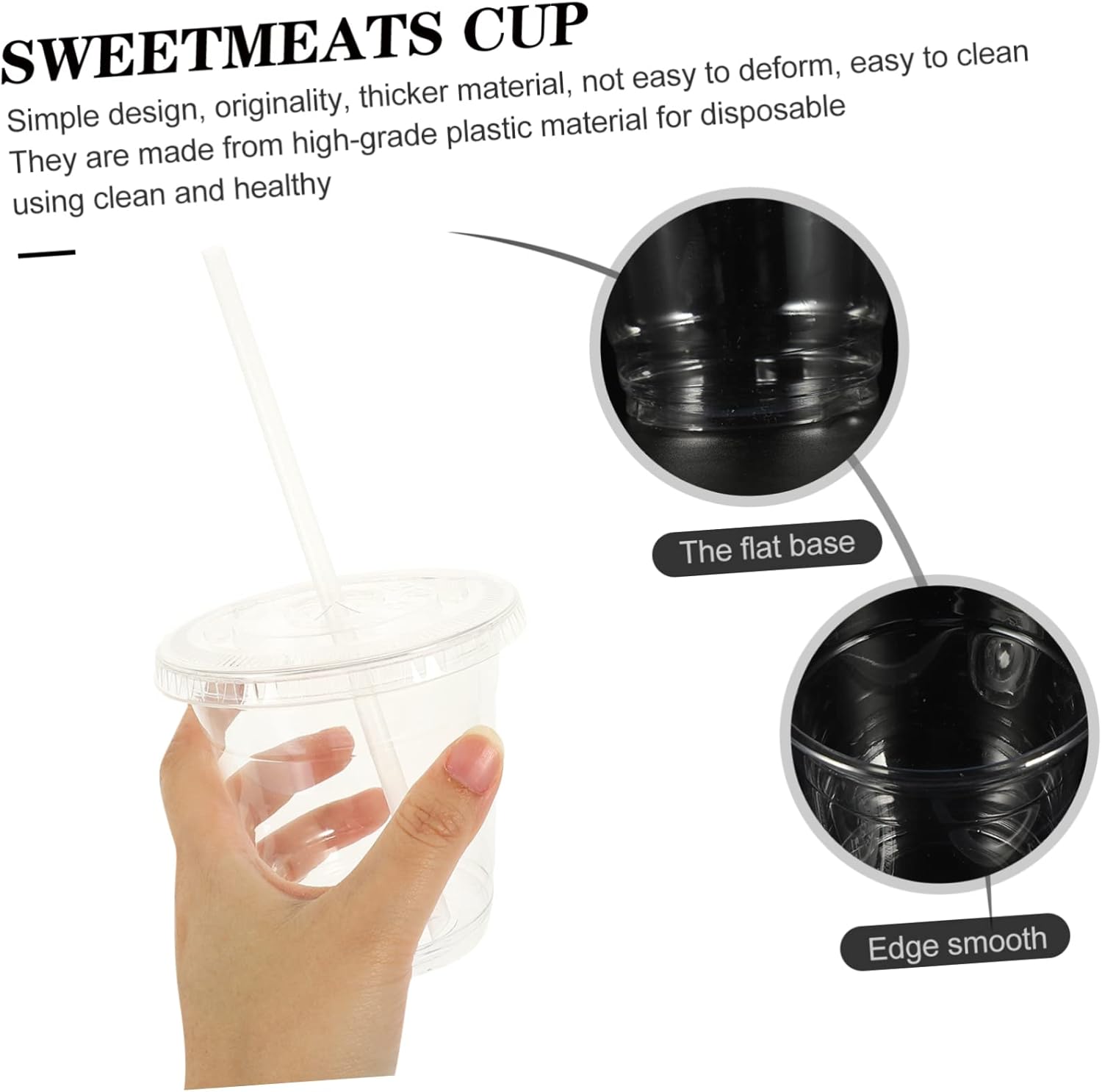 PRETYZOOM 1set Disposable Plastic Juice Cups with Lids and Straws Clear Pet Drinking Cups for Boys and Girls Events and Outdoor Gatherings