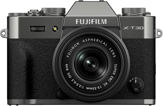 FUJIFILM X-T30 III Mirrorless Camera with XC 13-33mm Lens Bundle, Includes: SanDisk 128GB Extreme PRO Memory Card, Spare Battery and More (6 Items) (Charcoal Silver)