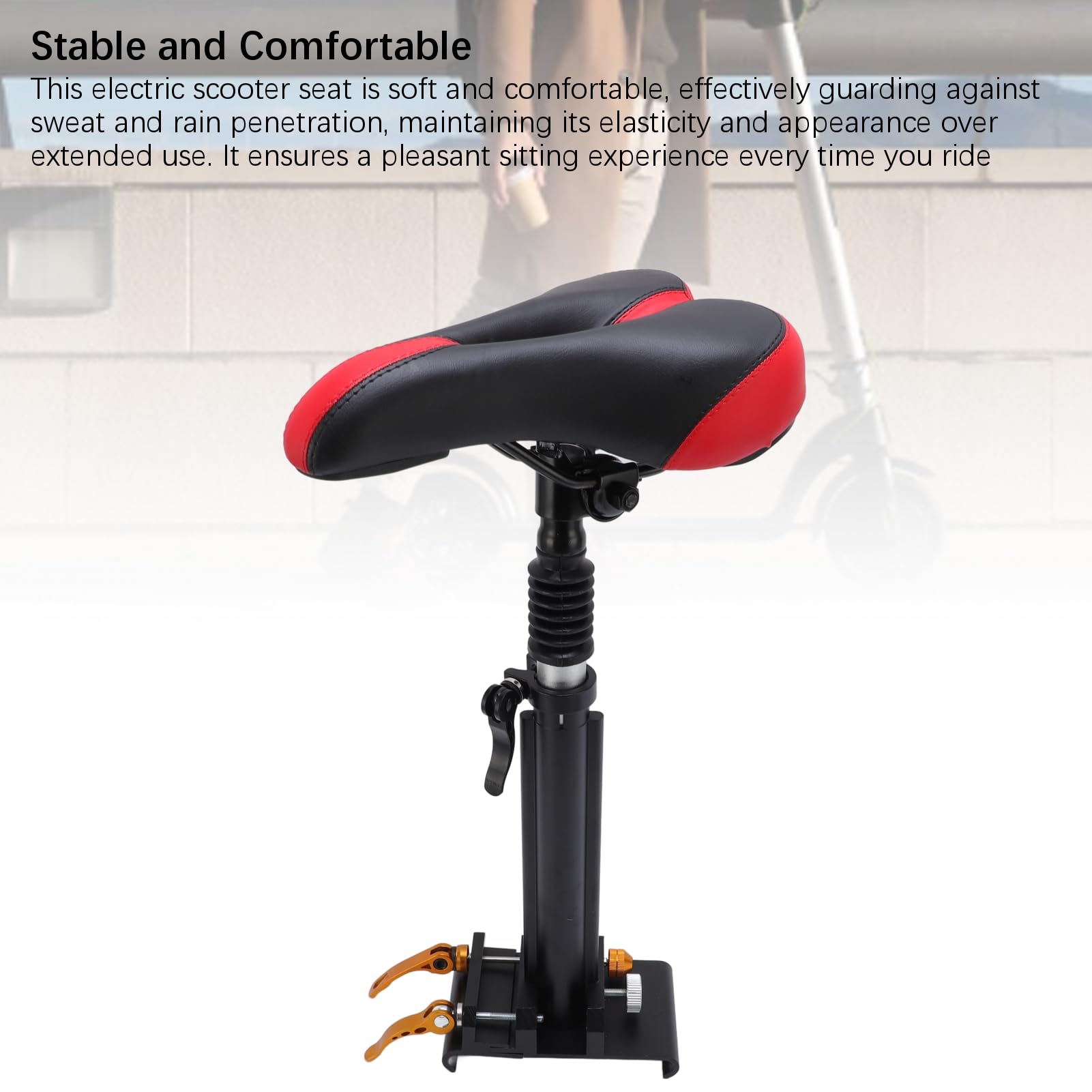 Asiento de Scooter Eléctrico Ajustable, Juego de Instalación Liviano para M365, Conducción Cómoda para Adultos, Aleación Negra