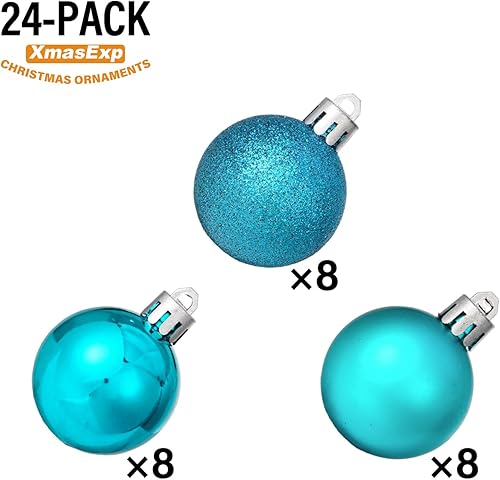 Miniatura 442 de XmasExp Juego de 24 mini esferas de Navidad inastillables para bolas de árbol de Navidad de 1.181 in/1.18 pulgadas (oro rosa)