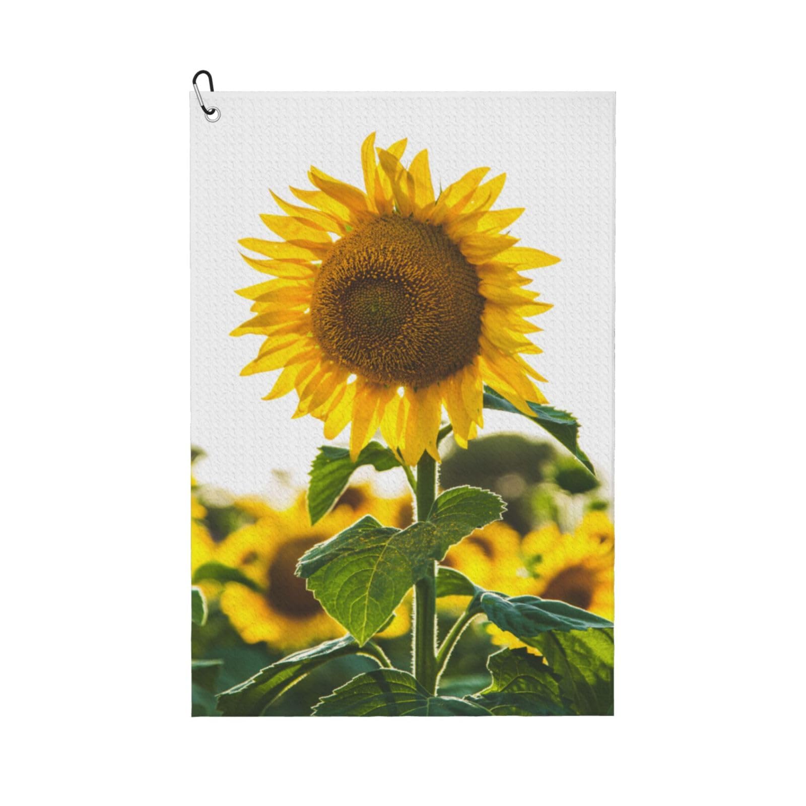 Sunflower, 16x24 in Portable Waffle Golf Towels with Carabiner Clip for Golf Bag