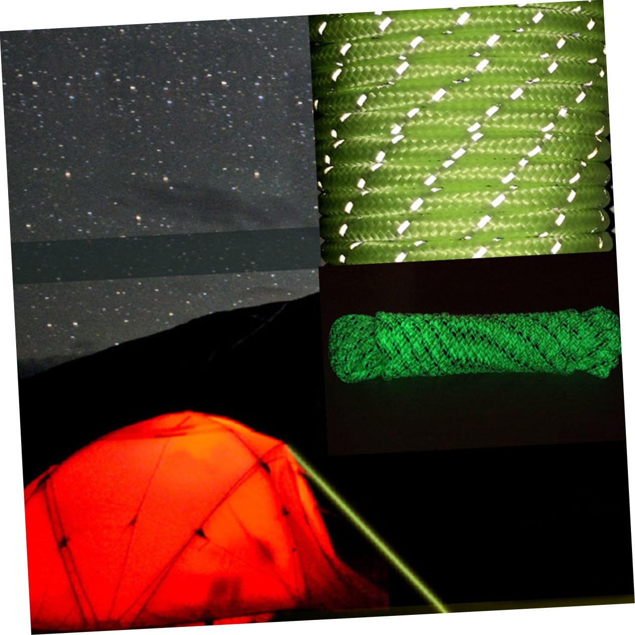 Night Rope Night Visibility Tent Cord 10M Glow In The Dark Reflective Tent Rope ...