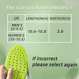 Shoe Insoles for Men Women, Memory Foam Insoles, Best Replacement Shoe Inserts, Providing Great Shock Absorption and Cushioning for Feet Relief, Prevent Foot Odor (Men 9-9.5 / Women 10-10.5)