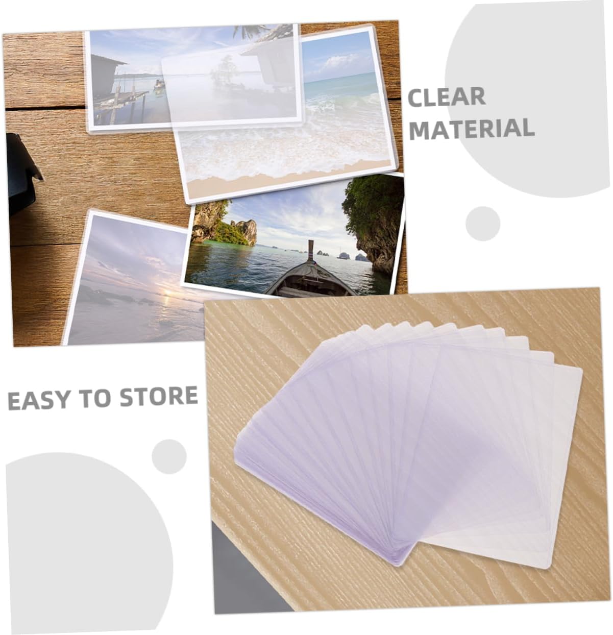 50pcs Hard Card Sleeves Protective Holders for Photos and Postcards Design for Easy