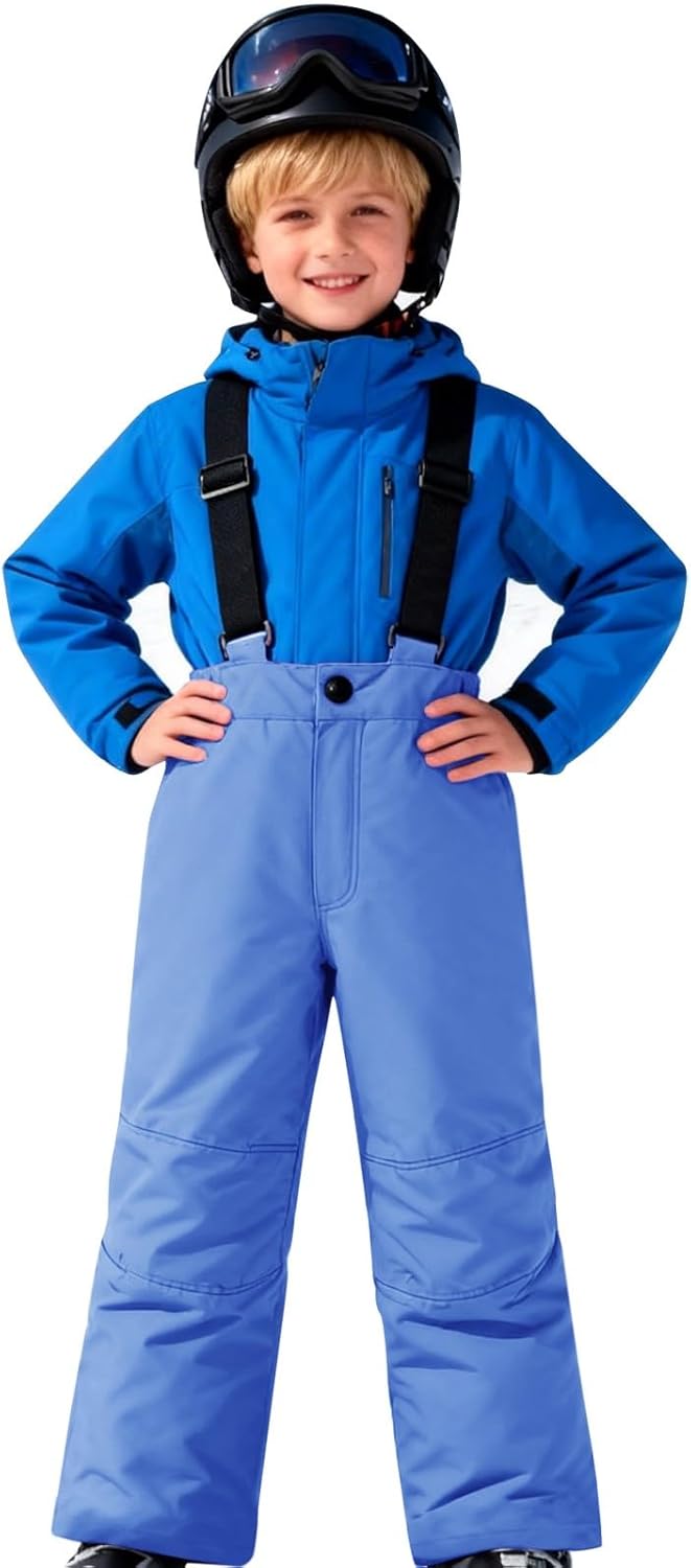 Girls Snow Bib Pants Waterproof Insulated Ski Pants Kids Adjustable Strap Snowboard Overalls Outfit Winter Snowsuit