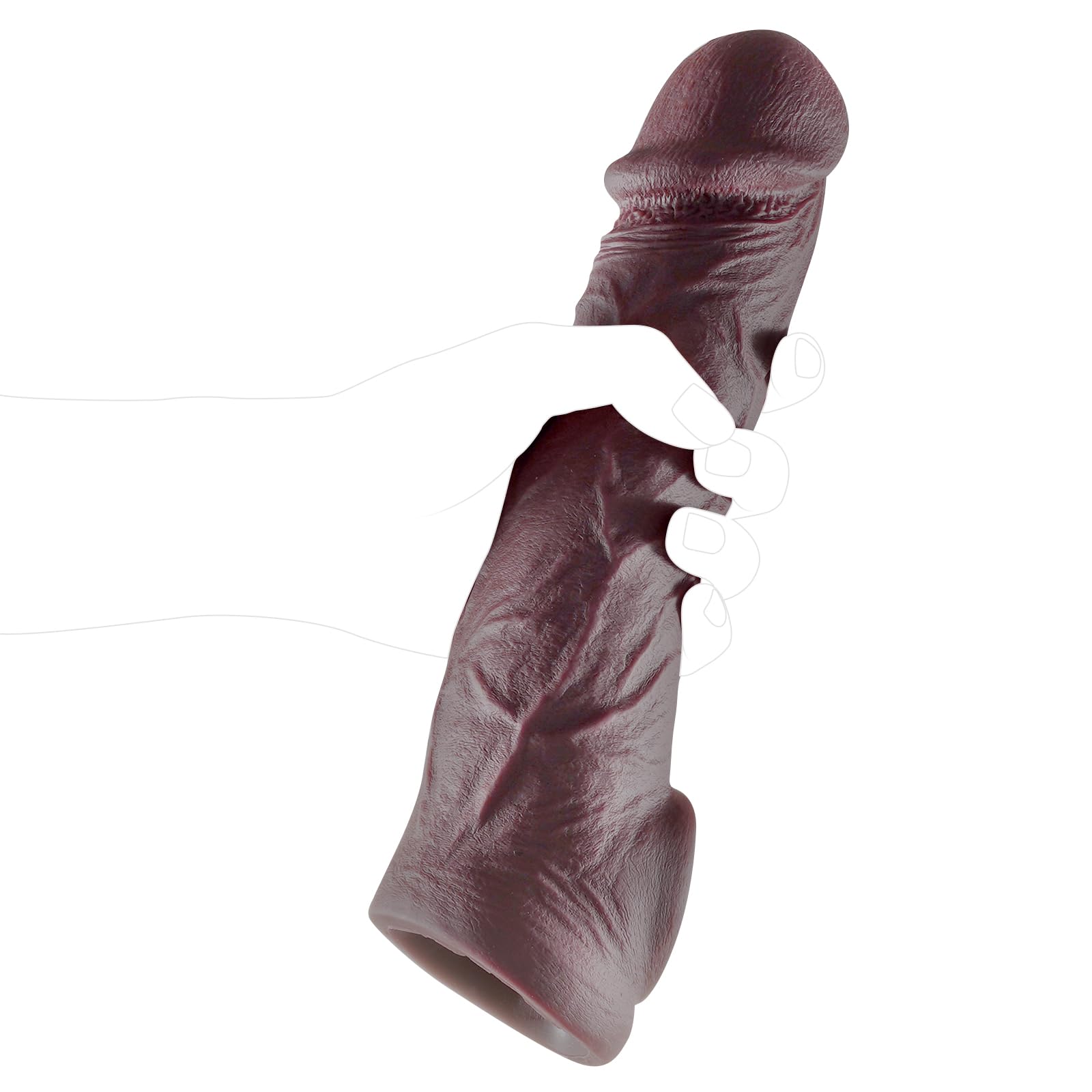 ferch Reusable Penis Sleeve with Cock Ring Sex Toy, 2.95'' Silicone Cock Extension Penis Extender Ultra-Soft Penis Enlarger for Men &amp; Women, Couple