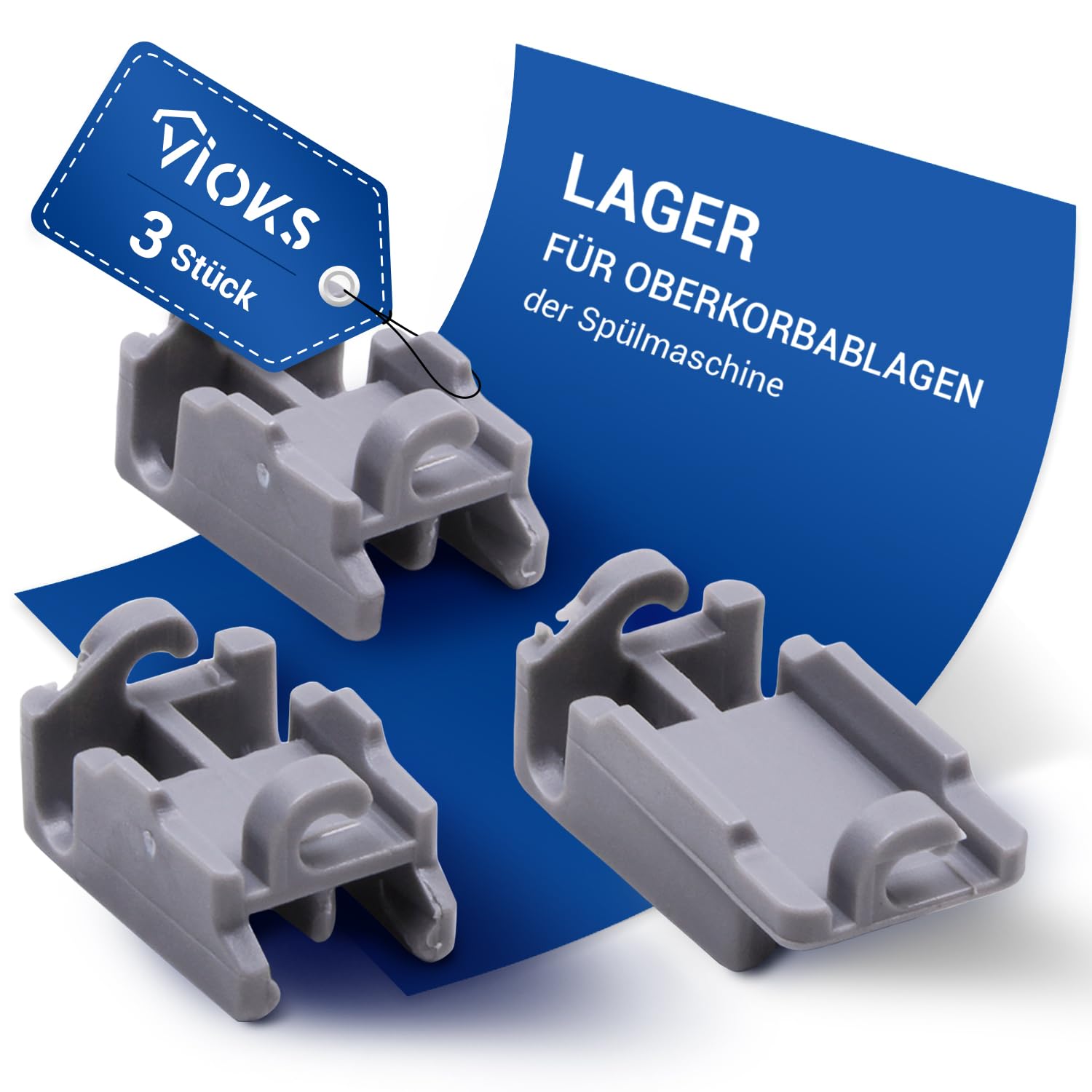 Lager Ersatz für Bosch 00418674 Set für Oberkorbablagen Geschirrspüler 3Stk Geschirrkorb Spülmaschine Oberer Korb Clips Klammer Befestigung Klappstachelreihe Oberkorb